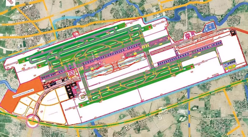 Mặt bằng dự án sân bay Gia Bình