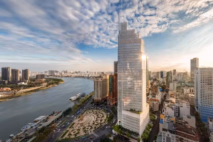 Vietcombank Tower nằm tại số 5 Công trường Mê Linh, phường Sài Gòn, TP.HCM. Ảnh: Vietcombank Tower.