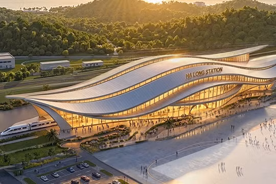 Điểm cuối tại ga Hạ Long (Khu công viên rừng Globe Hạ Long, Vinhomes Global Gate Hạ Long, Quảng Ninh).