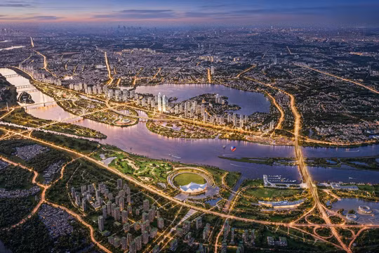 Phối cảnh tổng thể dự án Trục đại lộ cảnh quan sông Hồng