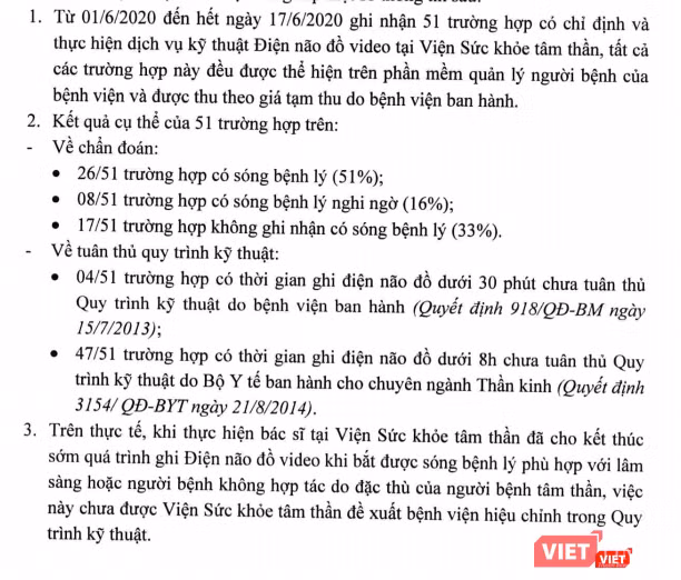 Bệnh viện Bạch Mai thông tin về việc thực hiện kỹ thuật điện não đồ video cho bệnh nhân (Ảnh: Minh Thúy) Bệnh viện Bạch Mai thông tin về việc thực hiện kỹ thuật điện não đồ video cho bệnh nhân (Ảnh: Minh Thúy)