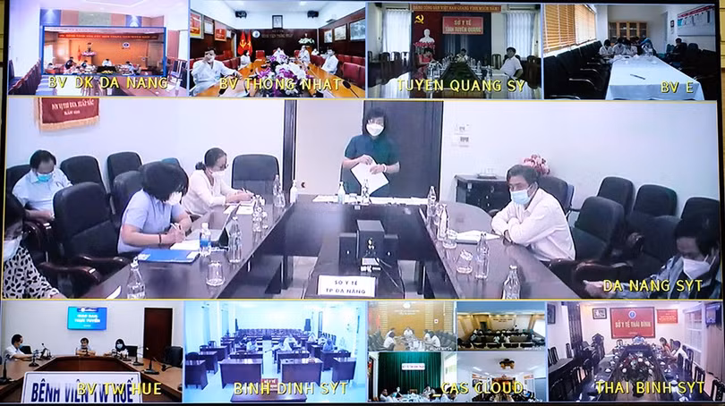 Điểm cầu ở các bệnh viện (Ảnh: Trần Minh)