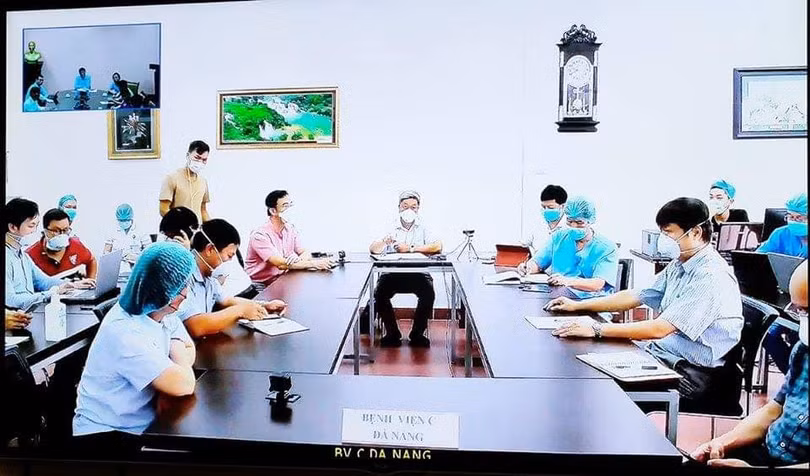 Điểm cầu ở Bệnh viện Đà Nẵng (Ảnh: Trần Minh) Điểm cầu ở Bệnh viện Đà Nẵng (Ảnh: Trần Minh)