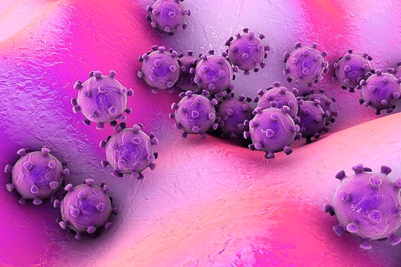 Một minh họa về coronavirus trên bề mặt da. Ảnh: GETTY IMAGES Một minh họa về coronavirus trên bề mặt da. Ảnh: GETTY IMAGES