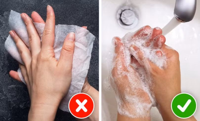 Thường xuyên rửa tay đúng cách, dùng xà phòng tốt hơn khăn giấy (Ảnh: brightside) Thường xuyên rửa tay đúng cách, dùng xà phòng tốt hơn khăn giấy (Ảnh: brightside)