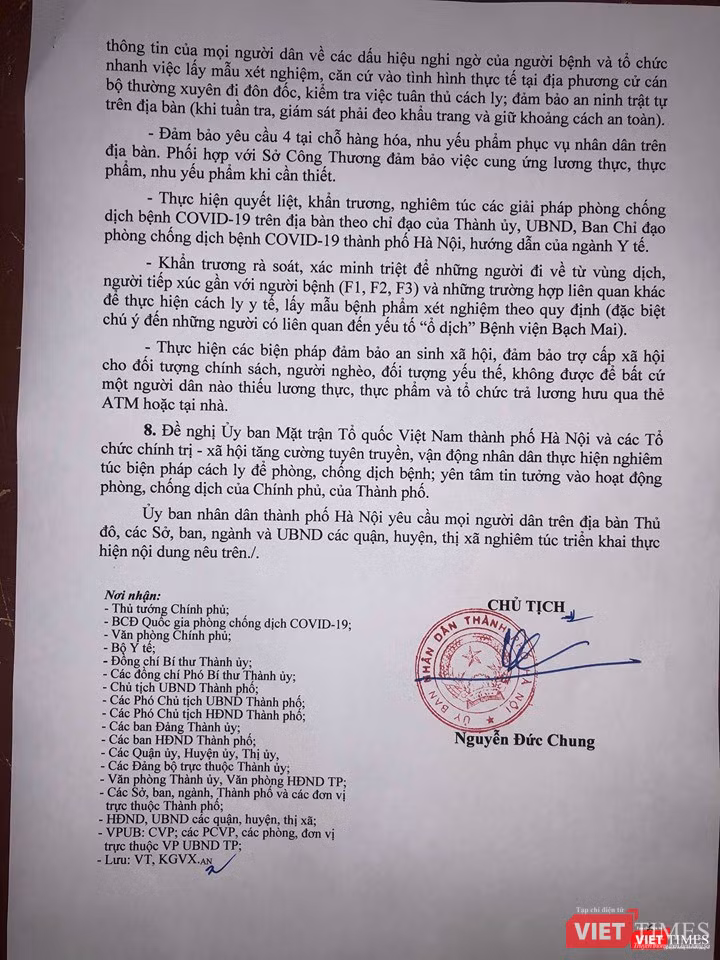 Chỉ thị hỏa tốc về việc thực hiện biện pháp cấp bách phòng, chống COVID-19 trên địa bàn thành phố Hà Nội. Chỉ thị hỏa tốc về việc thực hiện biện pháp cấp bách phòng, chống COVID-19 trên địa bàn thành phố Hà Nội.