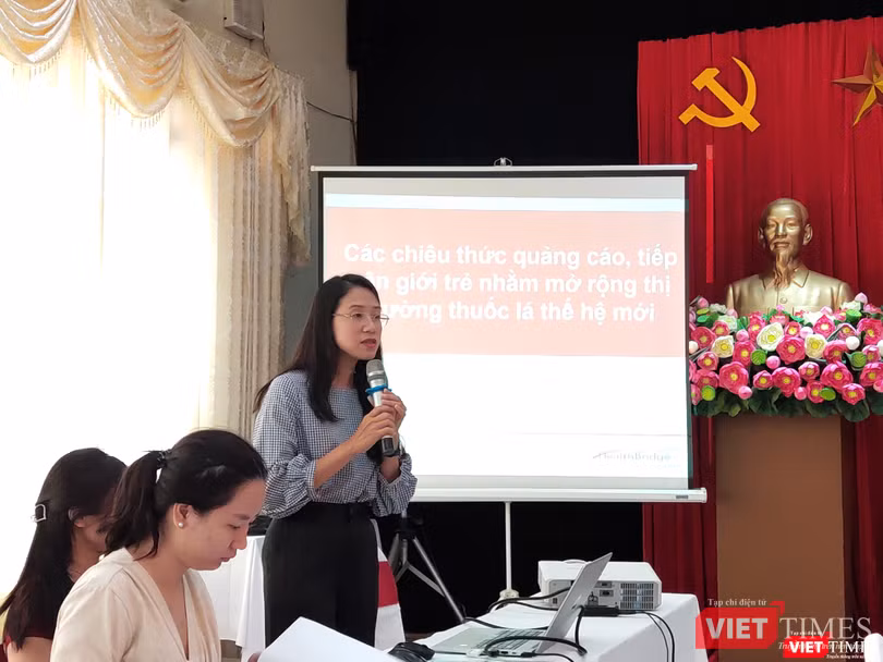 ThS. Lê Thị Thu – Quản lý Chương trình Phòng chổng tác hại thuốc lá và bệnh không lây nhiễm, Tổ chức HealthBridge Canada tại Việt Nam (Ảnh: Minh Thúy) ThS. Lê Thị Thu – Quản lý Chương trình Phòng chổng tác hại thuốc lá và bệnh không lây nhiễm, Tổ chức HealthBridge Canada tại Việt Nam (Ảnh: Minh Thúy)