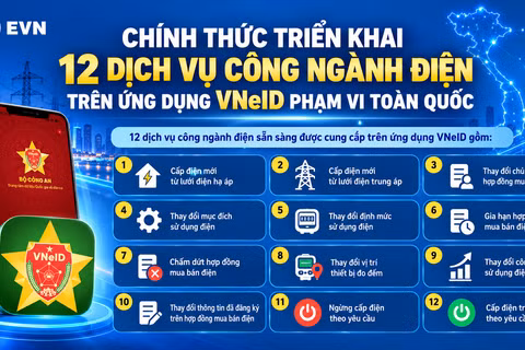 EVN hướng dẫn thực hiện 12 dịch vụ điện trên VNeID