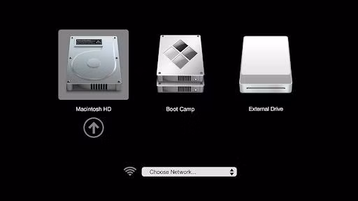 Màn hình để lựa chọn giữa Windows và MacOS. Ảnh: Apple.