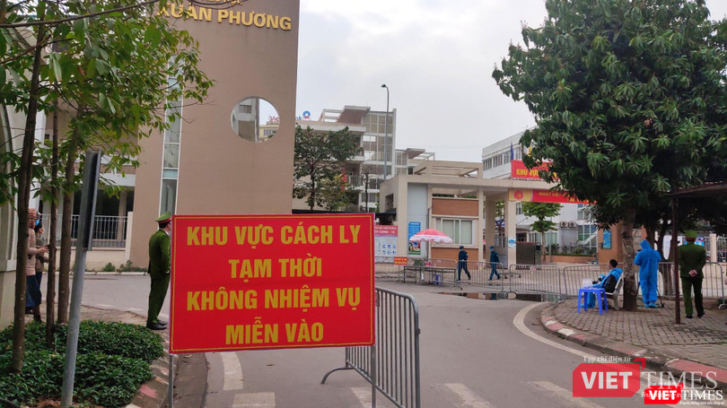 Công tác đảm bảo an toàn tại khu cách ly Trường Tiểu học Xuân Phương được đảm bảo nghiêm ngặt.