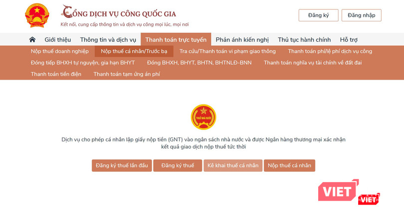 Đăng ký tài khoản trên cổng DVCQG.