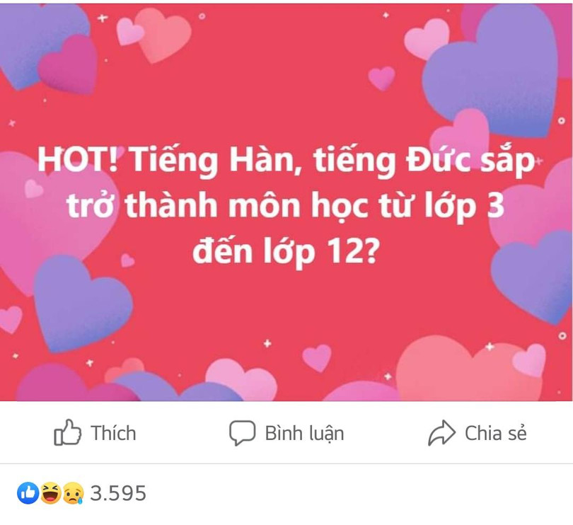 Vấn đề môn tiếng Hàn gây tranh cãi MXH.