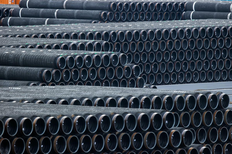 Những đường ống phục vụ cho việc xây dựng đường ống dẫn khí trong dự án Nord Stream 2 (Ảnh: AFP)