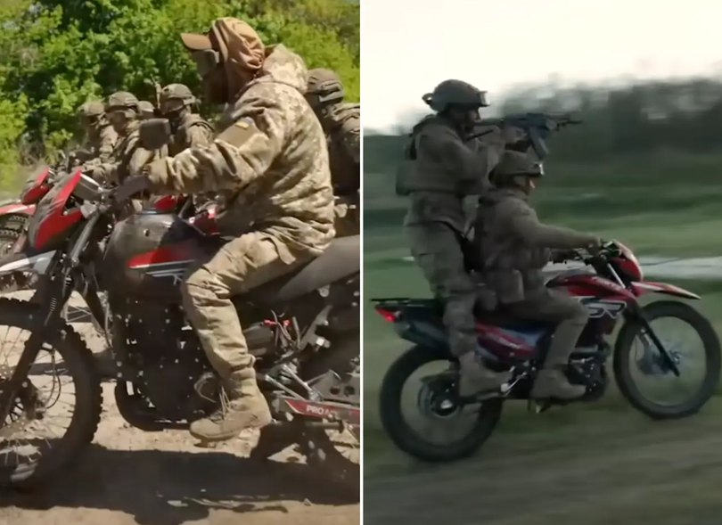 Một đoạn video của đại đội xe máy thuộc Trung đoàn tấn công độc lập 425 cho thấy cách binh lính Ukraine lên kế hoạch chiến đấu trên những chiếc xe hạng nhẹ. Ảnh: Business Insider.