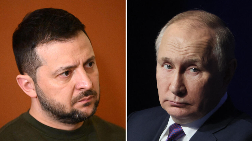 Tổng thống Ukraine Volodymyr Zelensky và Tổng thống Nga Vladimir Putin. Ảnh: Getty.