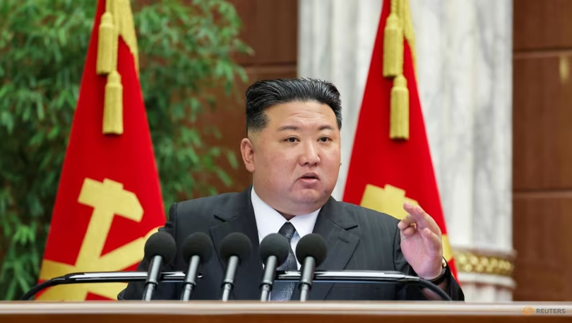 Nhà lãnh đạo Triều Tiên Kim Jong-un phát biểu trong cuộc họp tại Bình Nhưỡng, Triều Tiên, trong bức ảnh được công bố vào ngày 29/12/2024. Ảnh: Reuters.