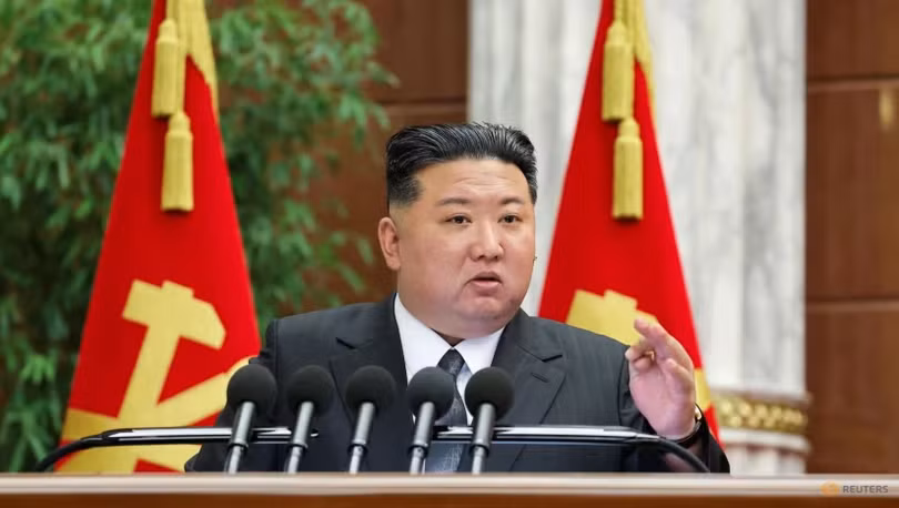 Nhà lãnh đạo Triều Tiên Kim Jong-un phát biểu trong cuộc họp tại Bình Nhưỡng, Triều Tiên, trong bức ảnh được công bố vào ngày 29/12/2024. Ảnh: Reuters.