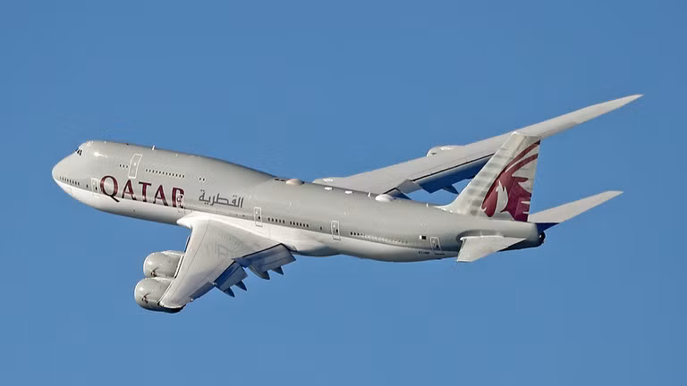 Một chiếc Boeing 747-8 của hãng hàng không Qatar Amiri Flight thuộc sở hữu của chính phủ Qatar. Ảnh: Getty.