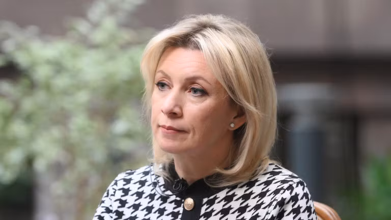 Người phát ngôn Bộ Ngoại giao Nga Maria Zakharova tham dự cuộc phỏng vấn với RIA Novosti ở Moscow, Nga. Ảnh: Sputnik.