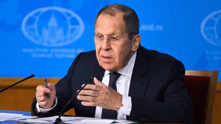 Ngoại trưởng Nga Sergey Lavrov tại cuộc họp báo của Bộ tại Moscow, Nga, ngày 14/1. Ảnh: Sputnik.