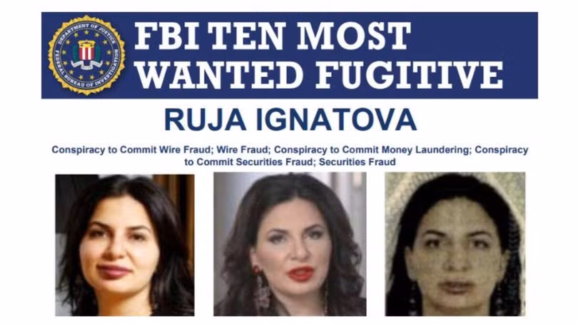 FBI đưa "Nữ hoàng tiền mã hóa" Ruja Ignatova vào danh sách 10 tội phạm bị truy nã gắt gao nhất với mức treo thưởng 100.000 USD (Ảnh: Guancha)