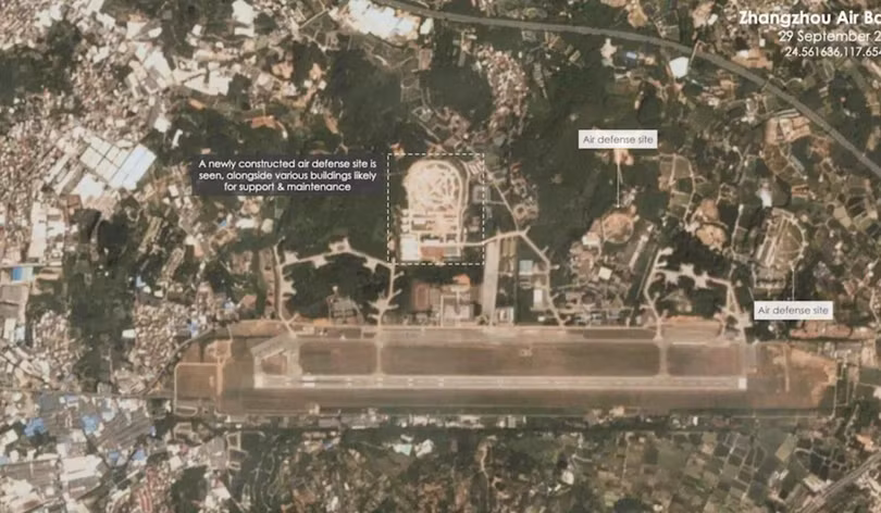 Cơ sở phòng không ở căn cứ không quân Zhangzhou được nâng cấp (Ảnh: Planet Labs)