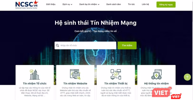 Người dùng có thể truy cập danh bạ tín nhiệm trên hệ thống.