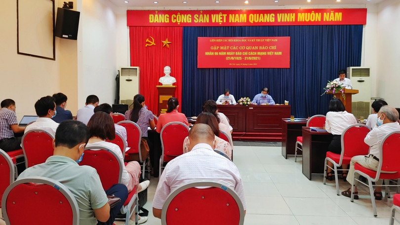 Hội nghị gặp mặt báo chí LHHVN nhân kỷ niệm 96 năm ngày Báo chí Cách mạng Việt Nam.