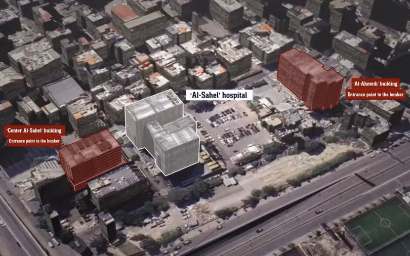 Hình ảnh trong đoạn clip mô tả sơ đồ hầm ngầm chứa vàng và tiền của Hezbollah (Ảnh: IDF)