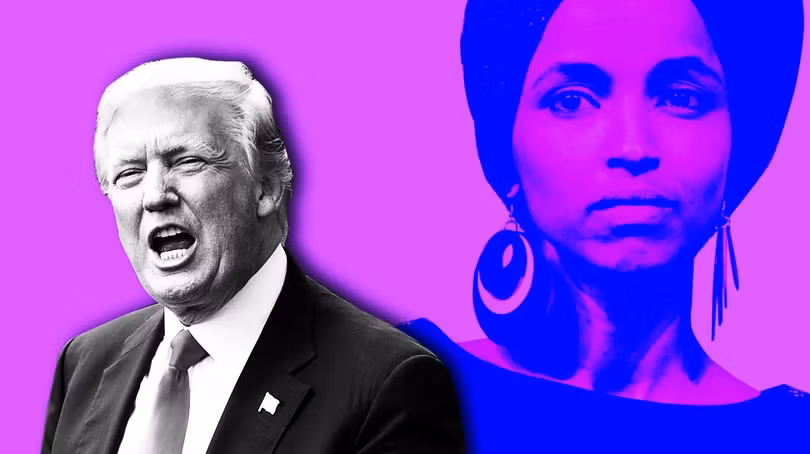Tổng thống Trump và nữ nghị sỹ Ilhan Omar (bang Minnesota) (Ảnh: Dailt Beast)