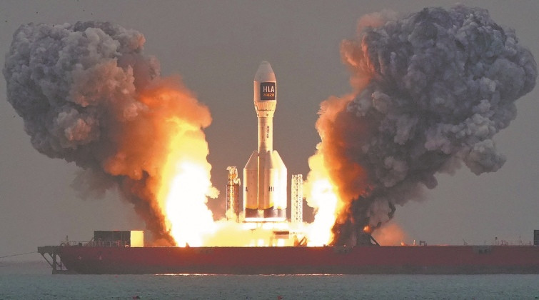 Hình ảnh vụ phóng tên lửa Gravity-1 của Trung Quốc. Ảnh: MW.