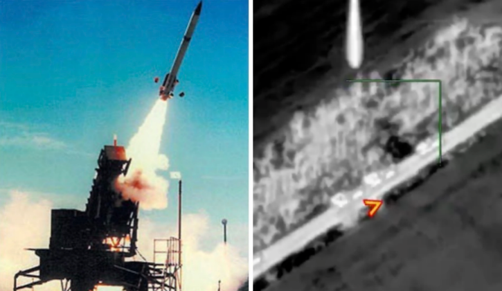 Hình ảnh phóng tên lửa Patriot và đòn tấn công bằng tên lửa Iskander nhằm vào hệ thống Patriot. Ảnh: MW.