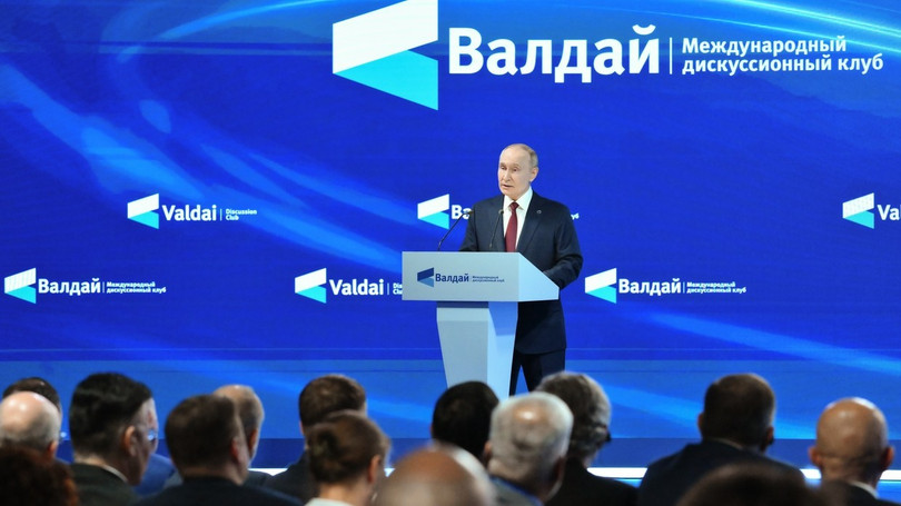 Tổng thống Nga Vladimir Putin phát biểu tại Câu lạc bộ Valdai ở Sochi hôm 2/10. Ảnh: Sputnik.