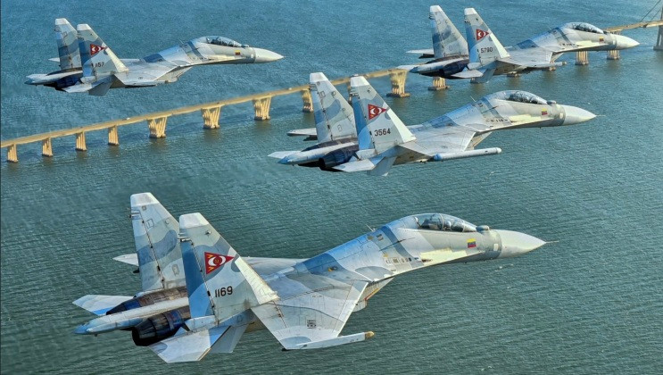 Các chiến đấu cơ Su-30MK2 của Không quân Venezuela. Ảnh: MW.