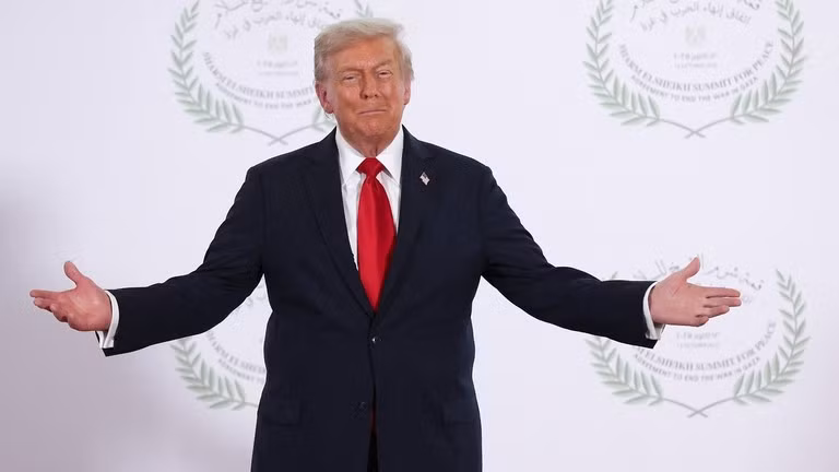 Tổng thống Mỹ Donald Trump tại Sharm El-Sheikh, Ai Cập, ngày 13/10. Ảnh: Getty.