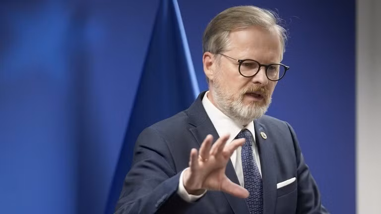 Thủ tướng Séc Petr Fiala tại Brussels, Bỉ, ngày 26/6. Ảnh: Getty.