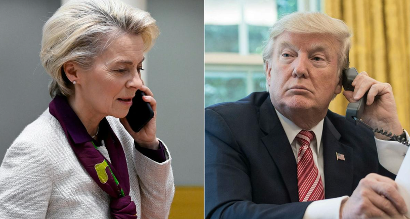 Chủ tịch Ủy ban châu Âu Ursula von de Leyen và Tổng thống Mỹ Donald Trump. Ảnh: Getty.