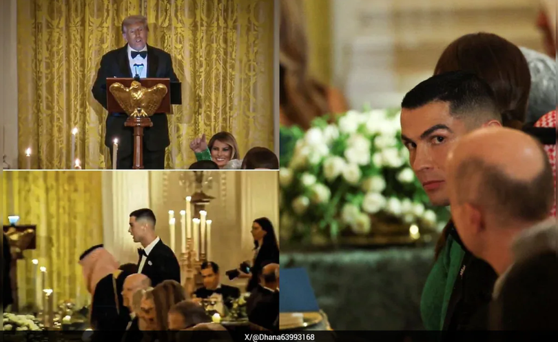 Siêu sao bóng đá Cristiano Ronaldo cùng nhiều nhân vật nổi tiếng được mời tham dự dạ tiệc của Tổng thống Mỹ Donald Trump tại Nhà Trắng tối 18/11. Ảnh: NDTV.
