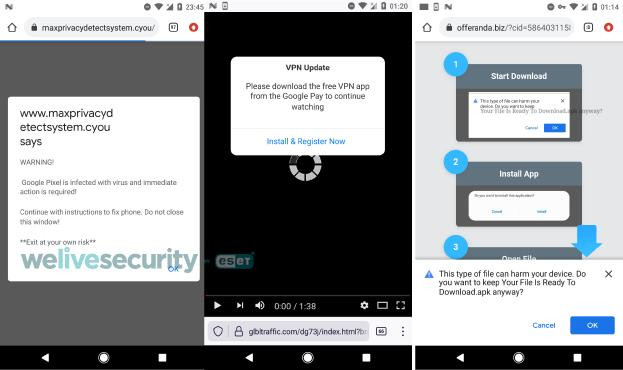 Tin tặc dùng kỹ thuật tấn công bằng quảng cáo để lừa người dùng tải về phần mềm chứa mã độc. Nguồn: We Live Security Tin tặc dùng kỹ thuật tấn công bằng quảng cáo để lừa người dùng tải về phần mềm chứa mã độc. Nguồn: We Live Security