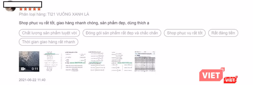 Đánh giá có ảnh nhưng không liên quan đến sản phẩm.