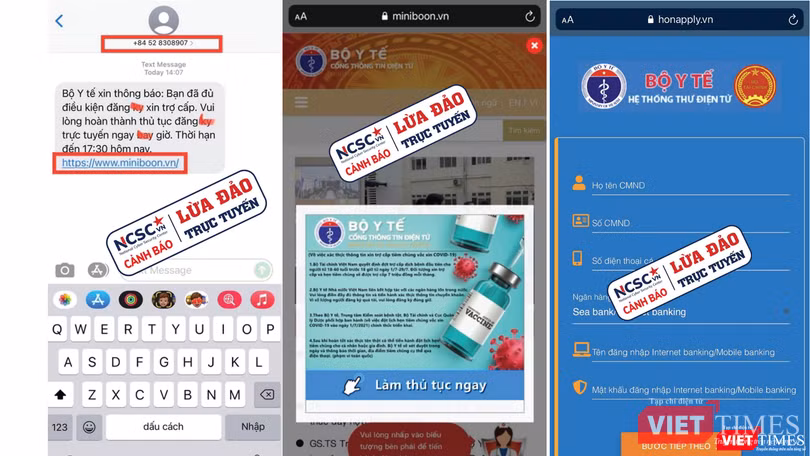 Người dùng cần cảnh giác trước các thông tin giả mạo, lừa đảo khi tham gia các dịch vụ y tế điện tử. Ảnh: NCSC.