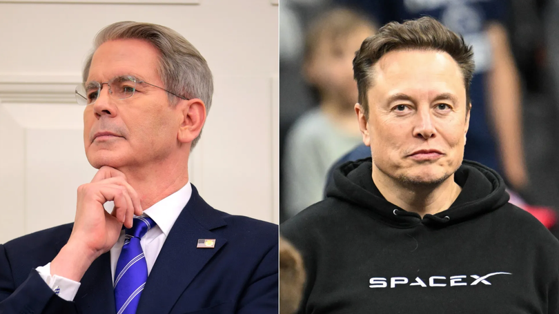 Hai ông Musk và Bessent đã có cuộc đối đầu gay gắt ngoài hành lang Nhà Trắng. Ảnh: Getty.