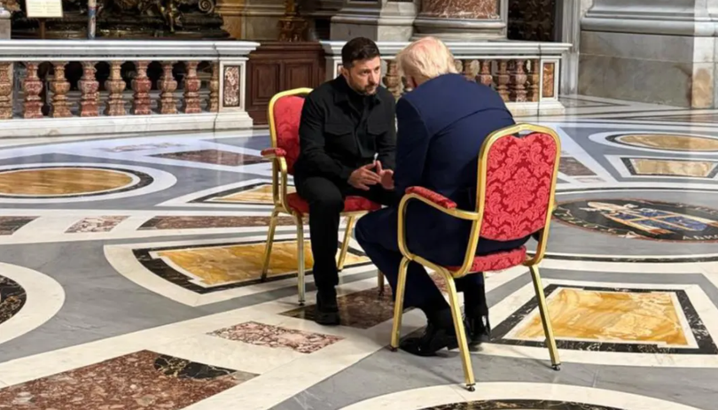 Lãnh đạo Mỹ và Ukraine đã có cuộc gặp trực diện tại Vatican hôm 26/4. Ảnh: Getty.