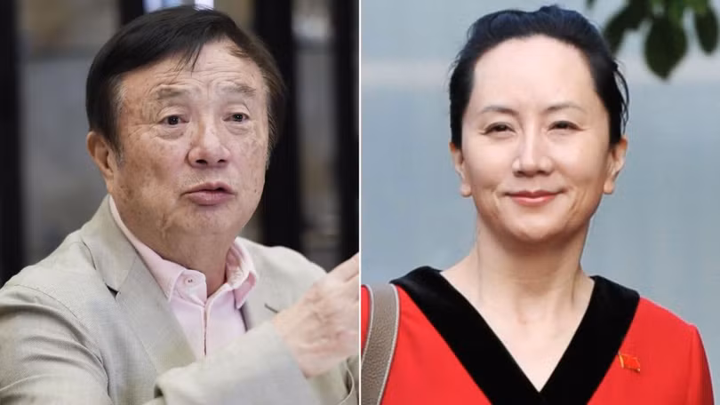CEO Huawei Nhậm Chính Phi và con gái Mạnh Vãn Châu (Ảnh: CNN)