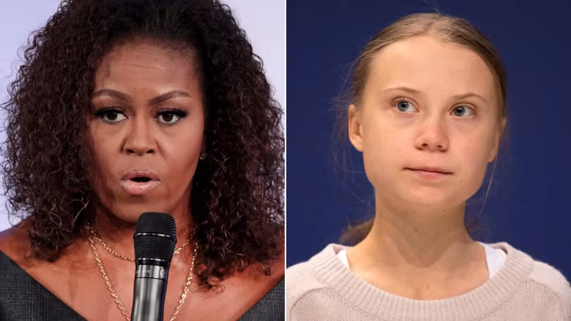 Cựu Đệ nhất phu nhân Mỹ lên tiếng bênh vực Greta Thunberg trên Twitter (Ảnh: CNN)