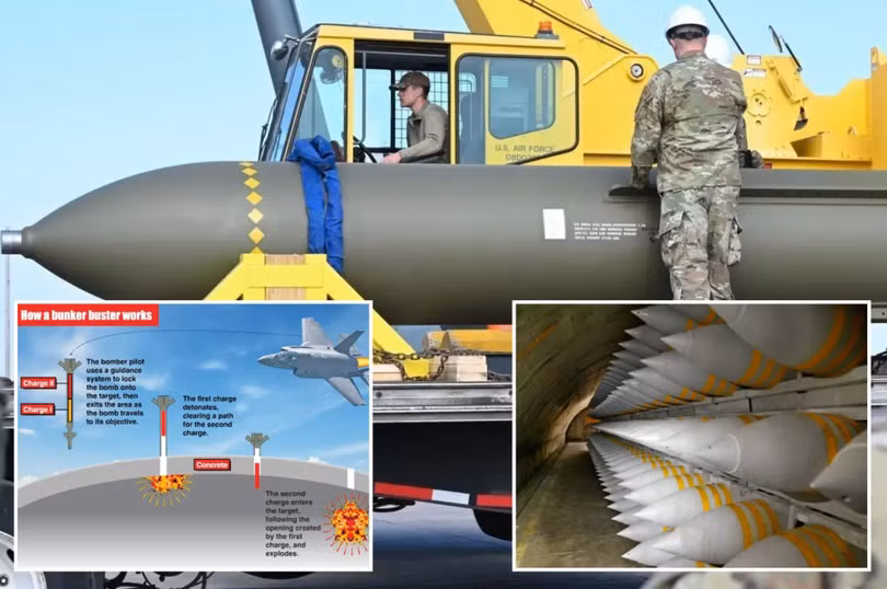 Bom xuyên phá boong-ke GBU-57 của Mỹ. Ảnh: NYPost.