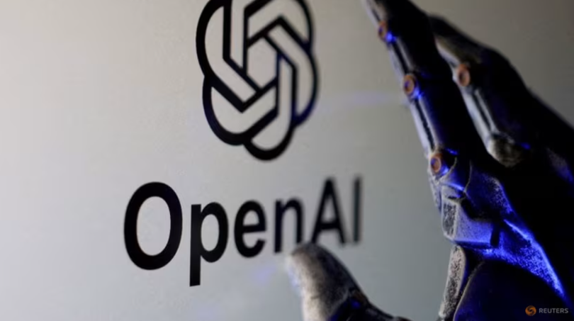 Logo của OpenAI được nhìn thấy trong bức hình minh họa được chụp vào ngày 8/2. Ảnh: Reuters.