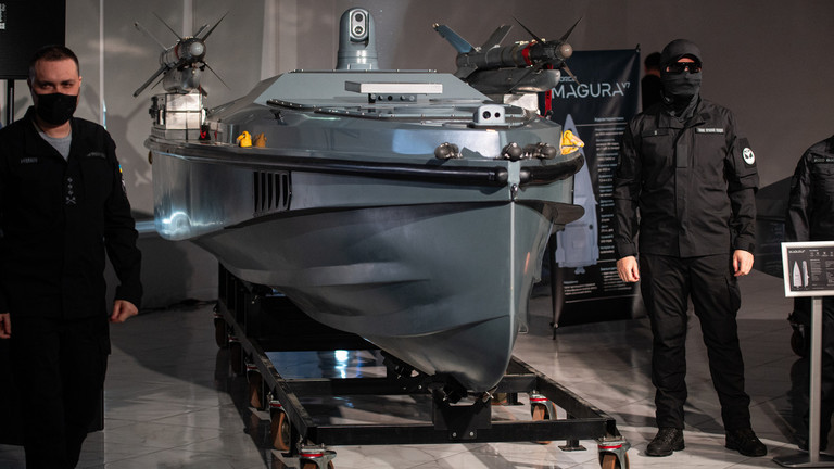 Một buổi trình bày về máy bay không người lái của hải quân Ukraine tại Kiev, Ukraine. Ảnh: Getty.