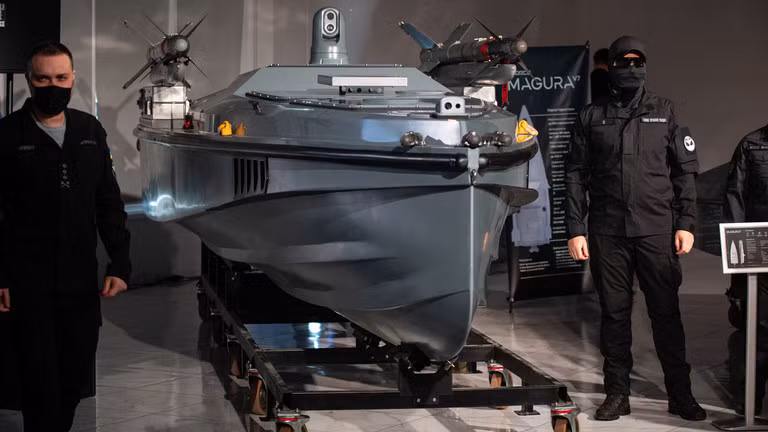 Một buổi trình bày về máy bay không người lái của hải quân Ukraine tại Kiev, Ukraine. Ảnh: Getty.