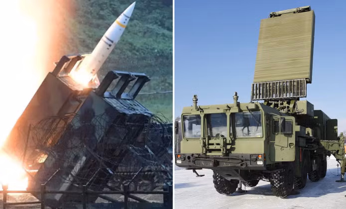 Hình ảnh tên lửa ATACMS được phóng và radar 91N6E thuộc hệ thống S-400. Ảnh: MW.